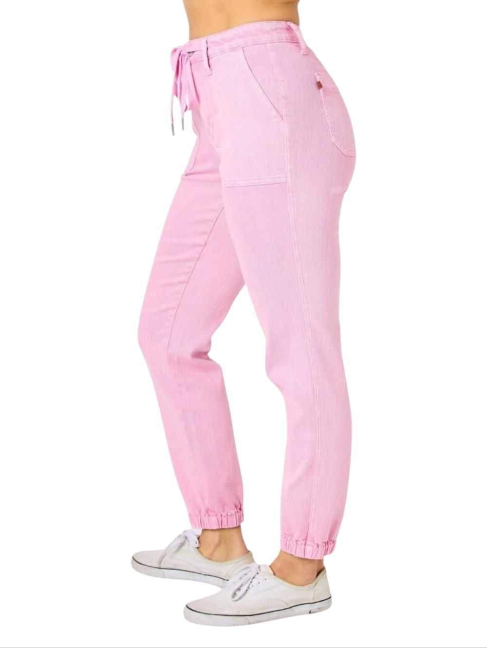 Judy Blue SZ 9/29 High-Rise Pink Dyed Denim Joggets - Picture 4 of 16